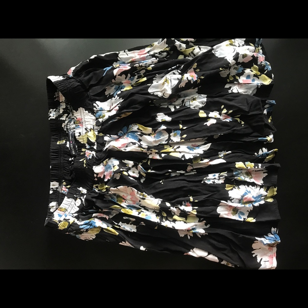 Black floral skirt